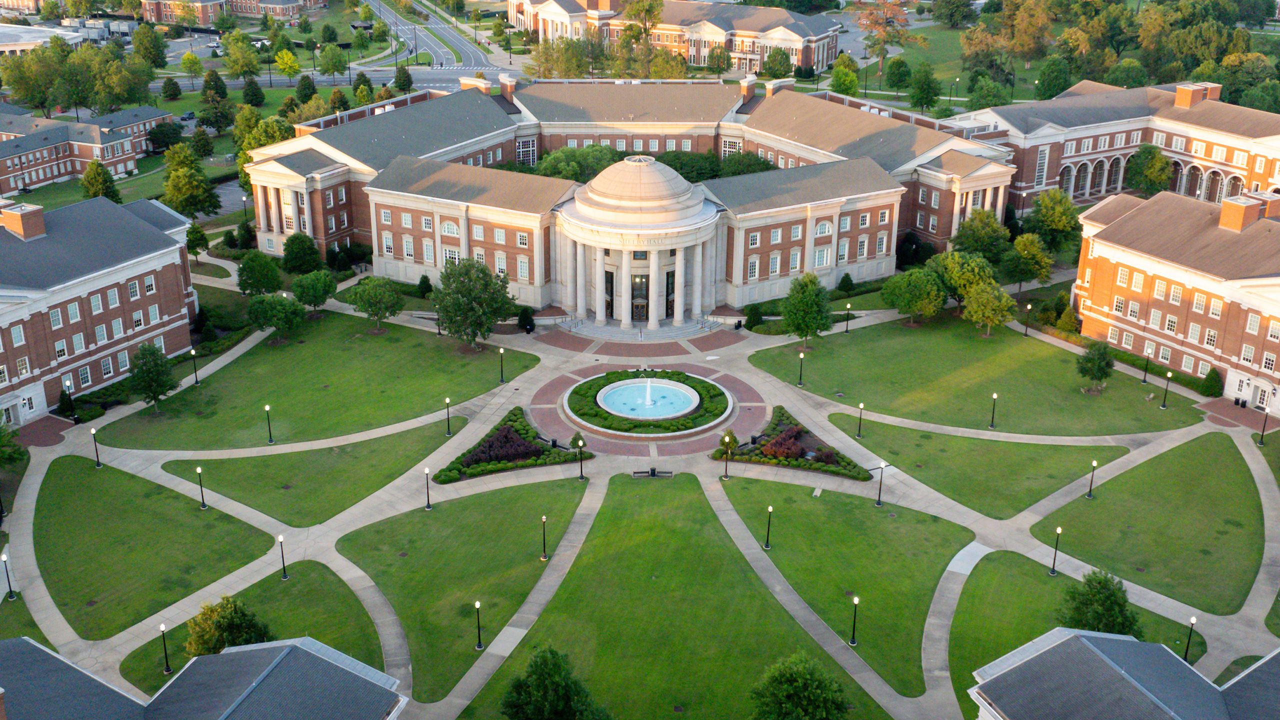 Aerial shot of campus