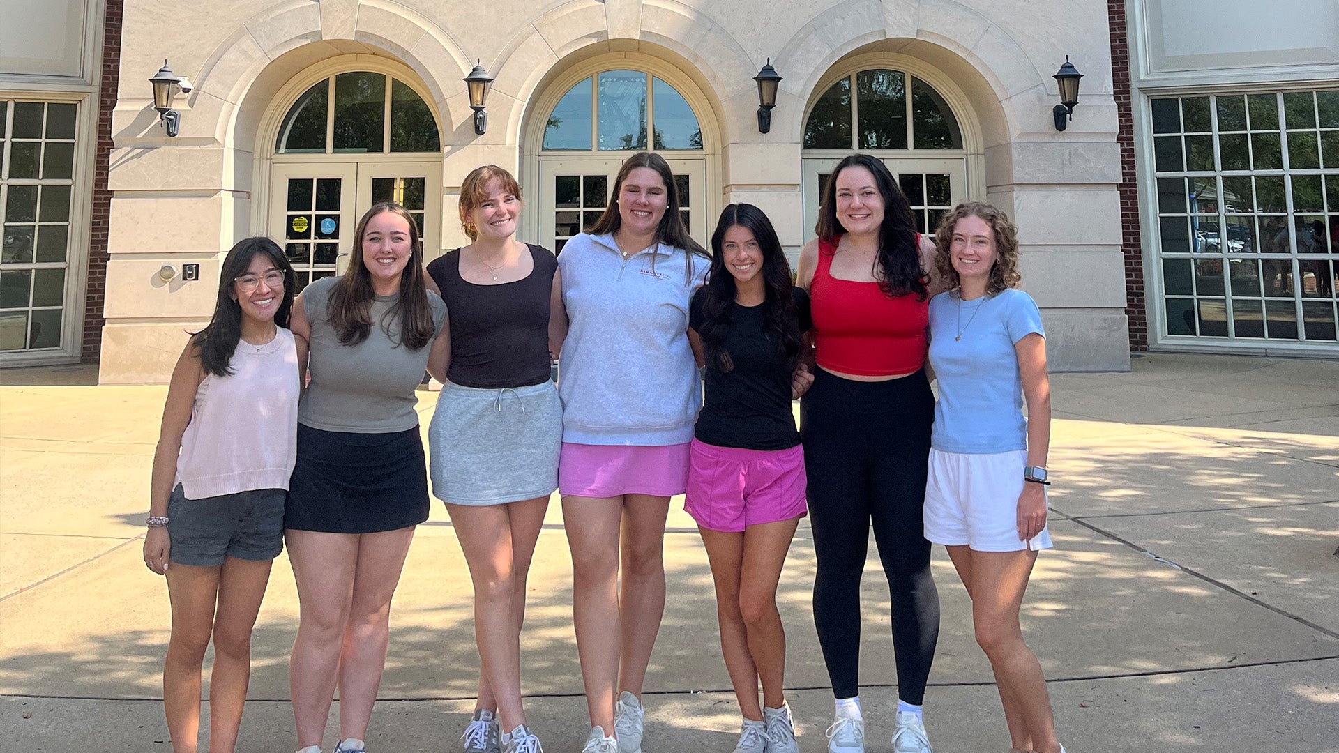 Anna Grace and fellow nursing students outside of the Capstone College of Nursing
