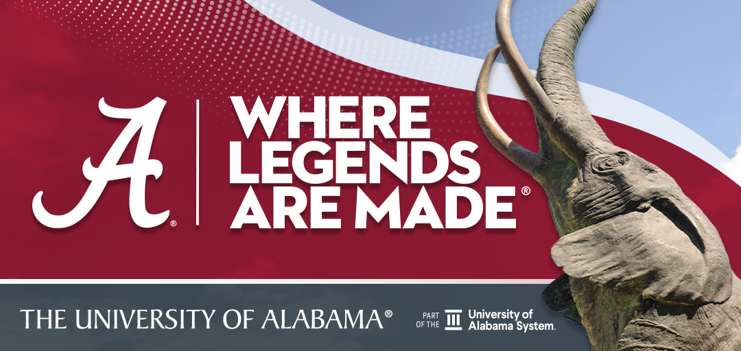 Legends digital billboard ad featuring the UA Tuska statue