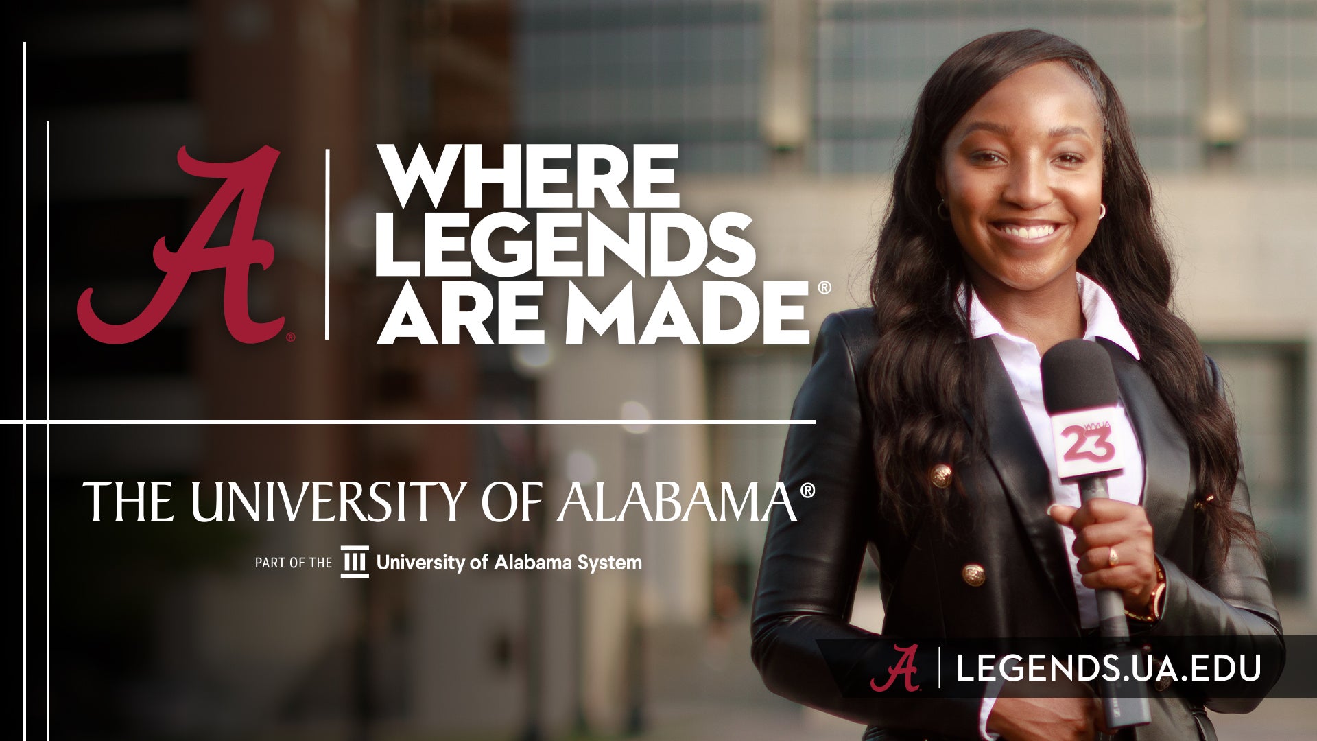 Legends digital billboard ad featuring student, Kennedy Chase.