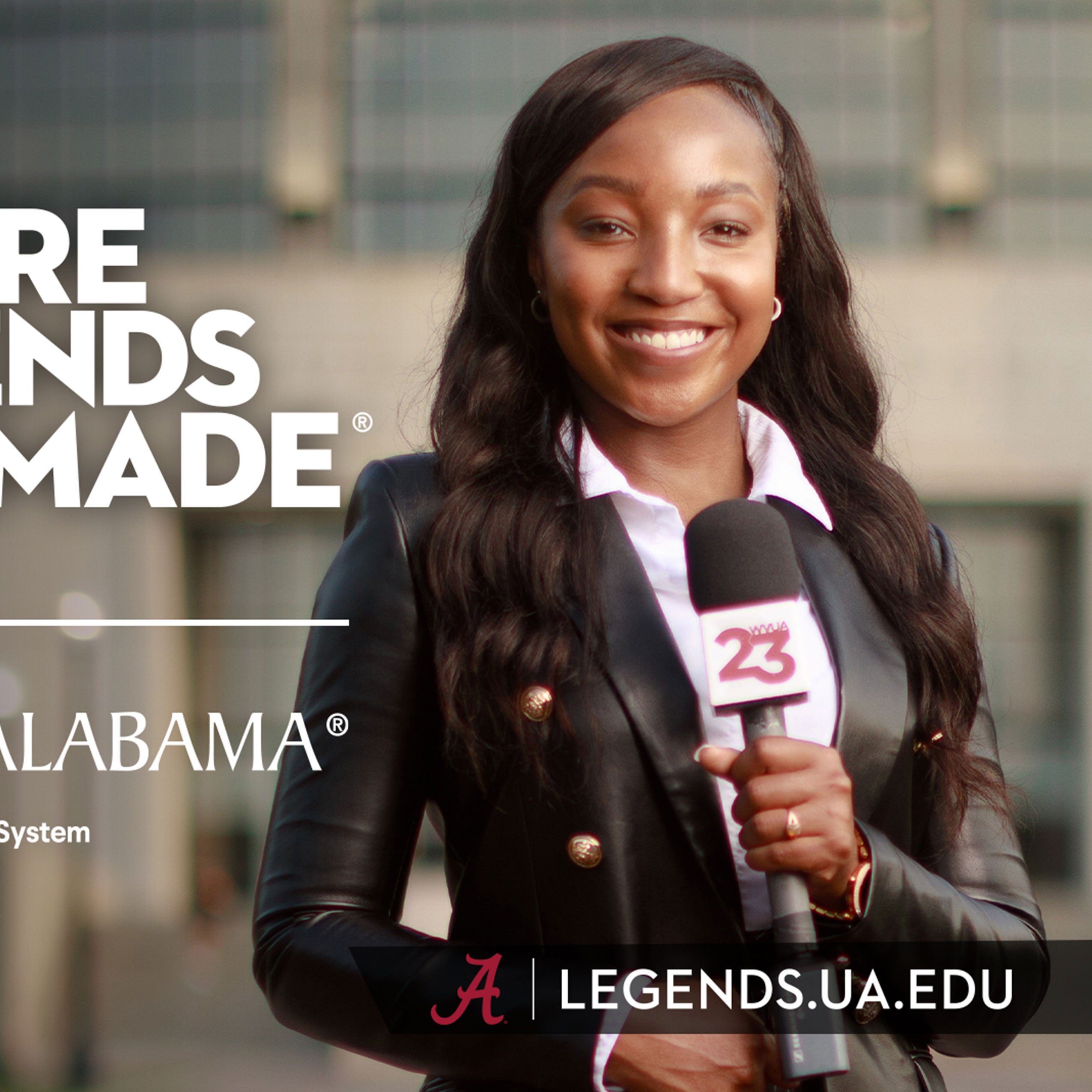 Legends digital billboard ad featuring student, Kennedy Chase.